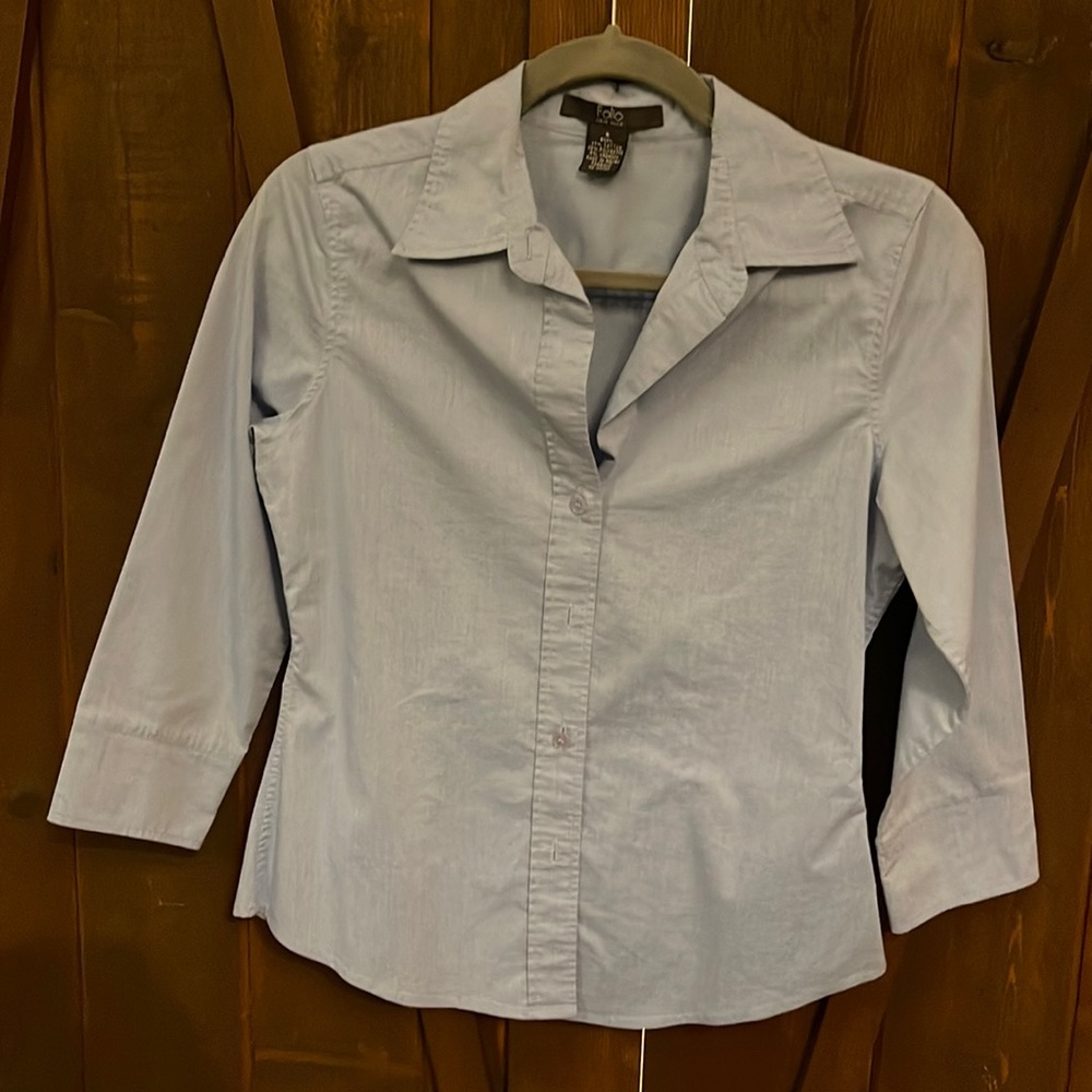 Small - Folio light blue button up top